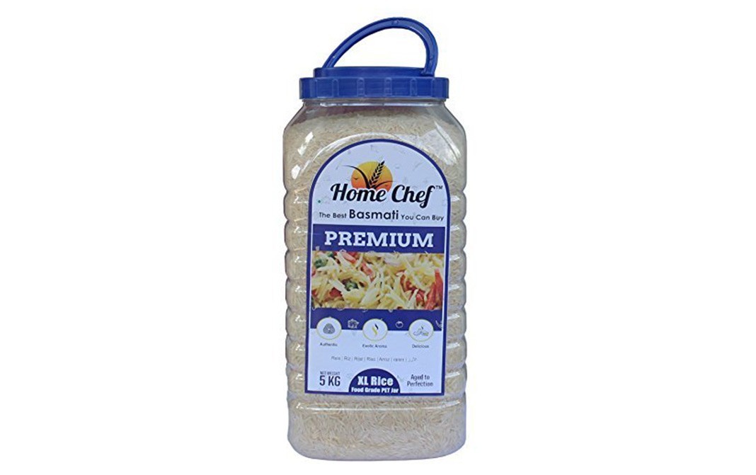 Home Chef Basmati Premium Basmati Rice    Plastic Jar  5 kilogram